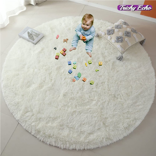 Trichy Echo Fluffy Round RugFor Bedroom Soft Fuzzy Circle Rug Wayfair